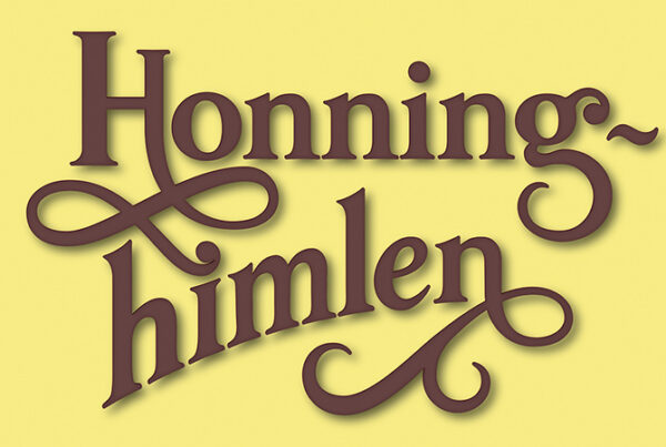 Honninghimlen cover image, logo in brown and yellow