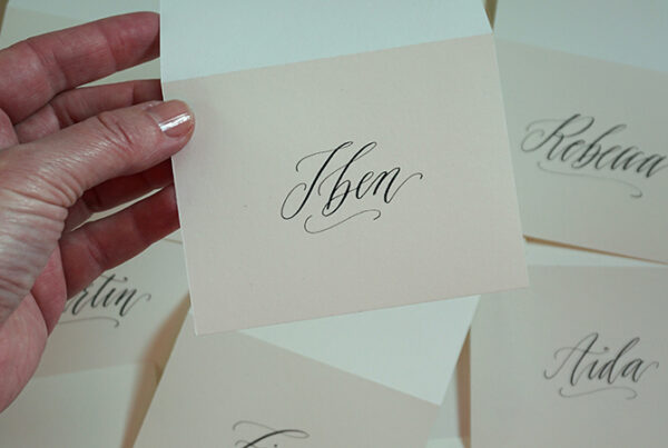 Modern calligraphy place cards